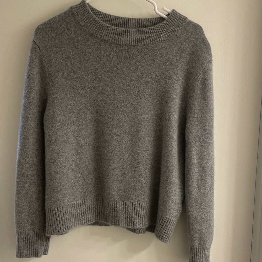 Quince Oversized Gray Crew Neck Sweater
